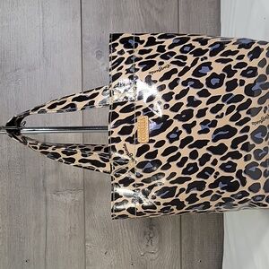 Consuela Leopard Print Tote Bag - Black and Tan